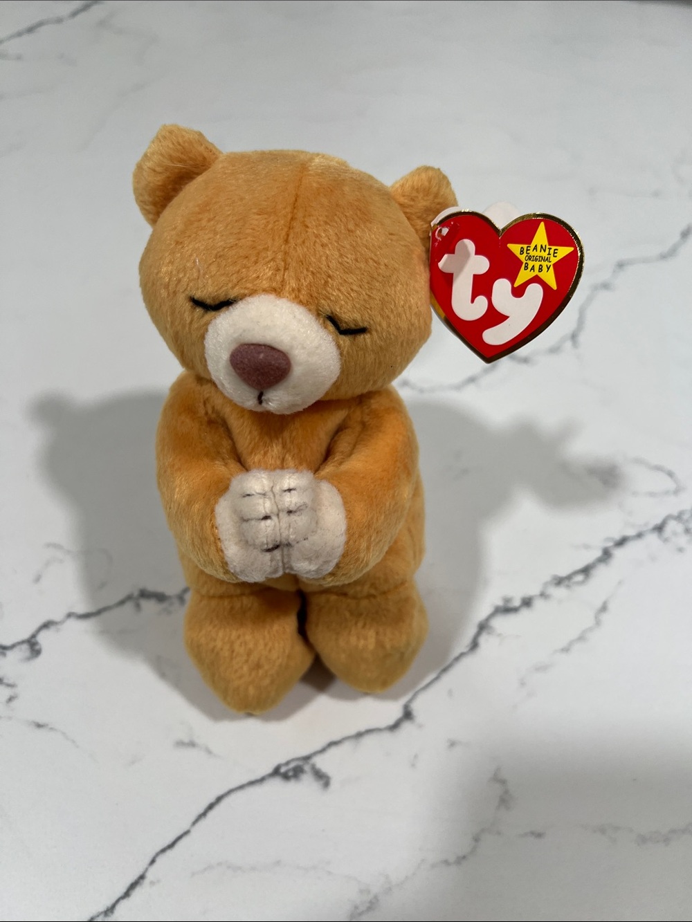 Ty Beanie Baby “ Hope “Praying Bear Plush Toy - Tan